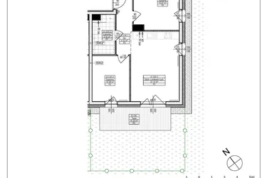 Rzut - Mieszkanie na sprzedaż 3 pokoje o powierzchni 54,05 m² - numer A1.1 w Osiedle Zielone bud. A1, B8