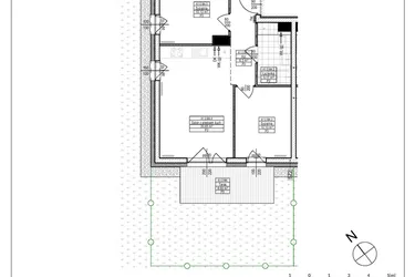 Rzut - Mieszkanie na sprzedaż 3 pokoje o powierzchni 52,38 m² - numer A1.4 w Osiedle Zielone bud. A1, B8