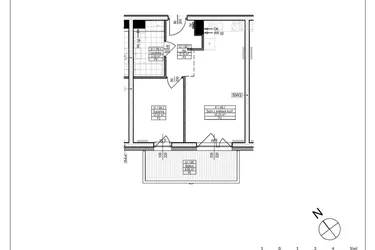 Rzut - Mieszkanie na sprzedaż 2 pokoje o powierzchni 40,38 m² - numer A1.8 w Osiedle Zielone bud. A1, B8