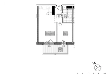 Rzut - Mieszkanie na sprzedaż 2 pokoje o powierzchni 41,49 m² - numer A1.25 w Osiedle Zielone bud. A1, B8
