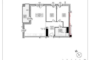 Rzut - Mieszkanie na sprzedaż 3 pokoje o powierzchni 63,37 m² - numer A1.34 w Osiedle Zielone bud. A1, B8