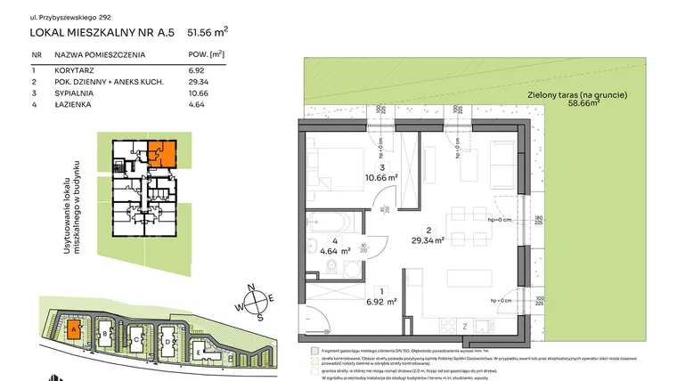 Rzut - Mieszkanie na sprzedaż 2 pokoje o powierzchni 51,56 m² - numer A.5 w Och!Widzew