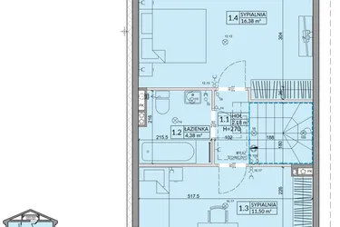 Rzut - Dom na sprzedaż 3 pokoje o powierzchni 75,74 m² - numer 28A w Zielono Mi 2