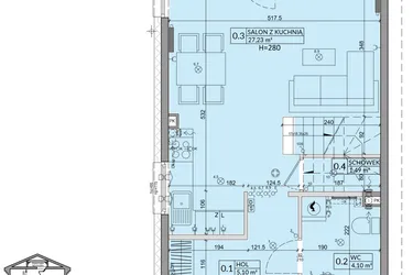 Rzut - Dom na sprzedaż 3 pokoje o powierzchni 75,74 m² - numer 32A w Zielono Mi 2
