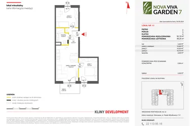 Rzut - Mieszkanie na sprzedaż 3 pokoje o powierzchni 49,25 m² - numer 49 w Nova Viva Garden 7