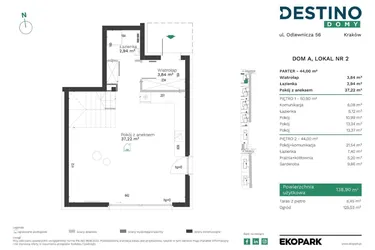 Rzut - Dom na sprzedaż 5 pokoi o powierzchni 138,9 m² - numer A2 w Destino Domy