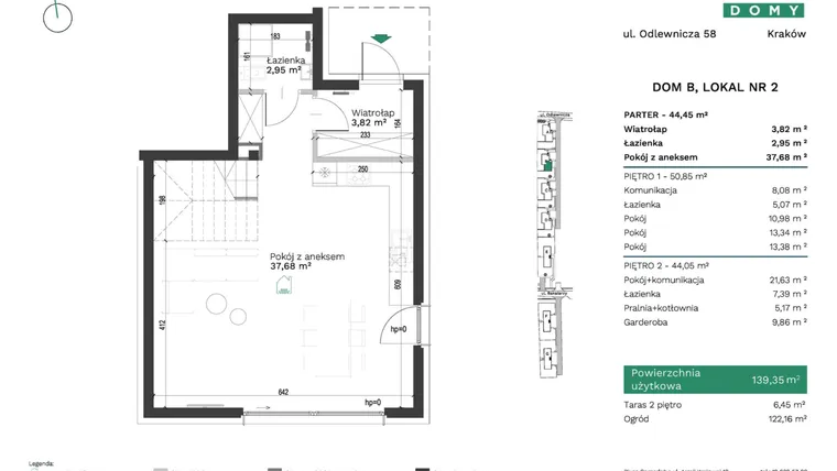 Rzut - Dom na sprzedaż 5 pokoi o powierzchni 139,35 m² - numer B2 w Destino Domy