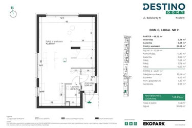 Rzut - Dom na sprzedaż 5 pokoi o powierzchni 149,25 m² - numer G2 w Destino Domy
