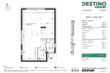 Rzut - Dom na sprzedaż 5 pokoi o powierzchni 149,25 m² - numer G2 w Destino Domy