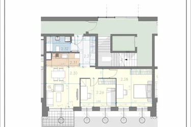 Rzut - Mieszkanie na sprzedaż 3 pokoje o powierzchni 65,8 m² - numer 13 w Residence Przewóz 41
