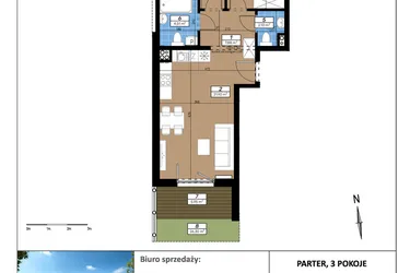 Rzut - Mieszkanie na sprzedaż 3 pokoje o powierzchni 58,61 m² - numer C/0/4 w Limone