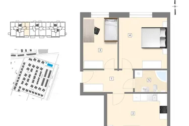 Rzut - Mieszkanie na sprzedaż 3 pokoje o powierzchni 63,46 m² - numer C6 w Błękitne Aleje Etap XV