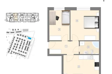 Rzut - Mieszkanie na sprzedaż 3 pokoje o powierzchni 63,6 m² - numer C4 w Błękitne Aleje Etap XV