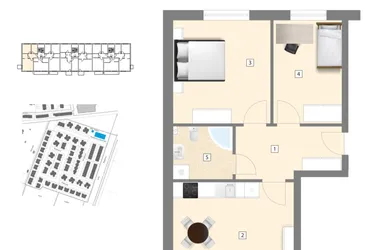 Rzut - Mieszkanie na sprzedaż 3 pokoje o powierzchni 63,55 m² - numer C8 w Błękitne Aleje Etap XV