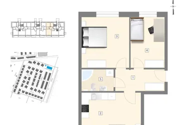 Rzut - Mieszkanie na sprzedaż 3 pokoje o powierzchni 63,69 m² - numer A3 w Błękitne Aleje Etap XV