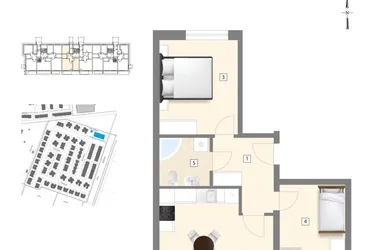 Rzut - Mieszkanie na sprzedaż 3 pokoje o powierzchni 64,12 m² - numer B2 w Błękitne Aleje Etap XV