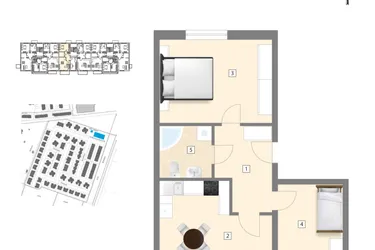 Rzut - Mieszkanie na sprzedaż 3 pokoje o powierzchni 69,63 m² - numer B4 w Błękitne Aleje Etap XV