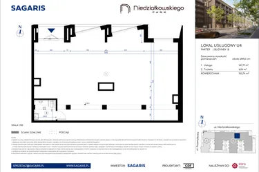 Rzut - Lokal użytkowy na sprzedaż 1 pokój o powierzchni 153,76 m² - numer U4 w Niedziałkowskiego Park