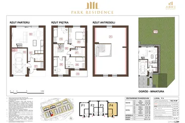 Rzut - Dom na sprzedaż 5 pokoi o powierzchni 167,82 m² - numer F4 w Park Residence