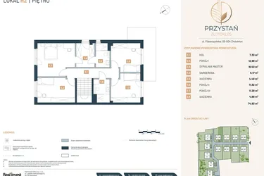 Rzut - Dom na sprzedaż 5 pokoi o powierzchni 151,66 m² - numer H2 w Przystań Złotokłos