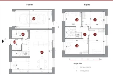 Rzut - Dom na sprzedaż 4 pokoje o powierzchni 101,4 m² - numer 1B w Parkowy Zakątek