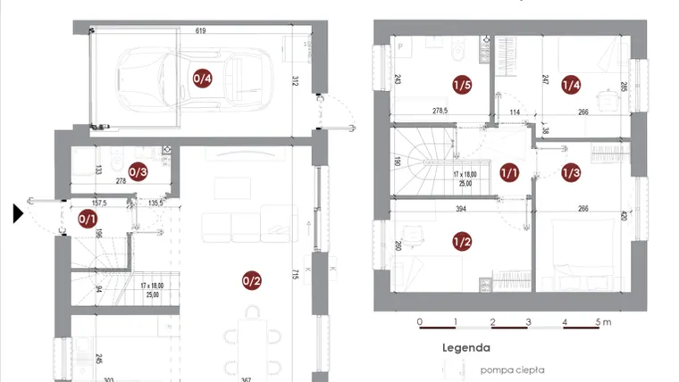 Rzut - Dom na sprzedaż 4 pokoje o powierzchni 101,4 m² - numer 1B w Parkowy Zakątek
