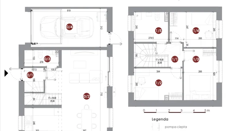 Rzut - Dom na sprzedaż 4 pokoje o powierzchni 101,4 m² - numer 8A w Parkowy Zakątek