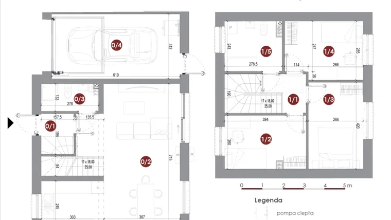 Rzut - Dom na sprzedaż 4 pokoje o powierzchni 101,4 m² - numer 2B w Parkowy Zakątek
