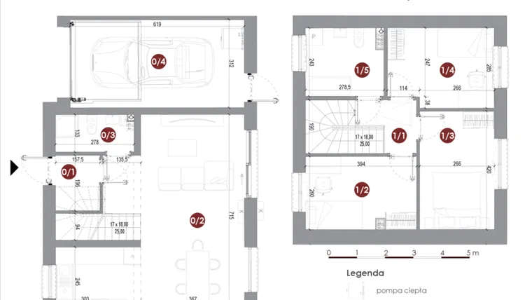 Rzut - Dom na sprzedaż 4 pokoje o powierzchni 101,4 m² - numer 3B w Parkowy Zakątek