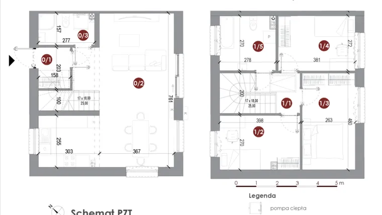 Rzut - Dom na sprzedaż 4 pokoje o powierzchni 87,97 m² - numer 16B w Parkowy Zakątek