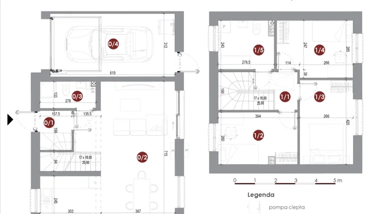 Rzut - Dom na sprzedaż 4 pokoje o powierzchni 101,4 m² - numer 4B w Parkowy Zakątek