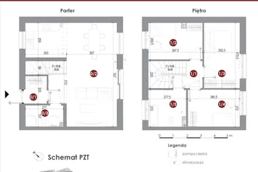 Rzut - Dom na sprzedaż 4 pokoje o powierzchni 87,98 m² - numer 5 w Parkowy Zakątek