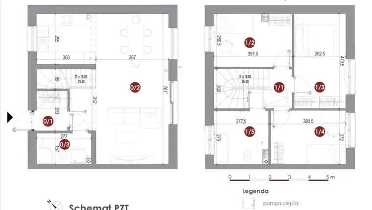 Rzut - Dom na sprzedaż 4 pokoje o powierzchni 87,98 m² - numer 5 w Parkowy Zakątek