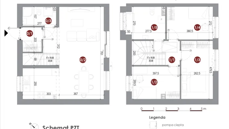 Rzut - Dom na sprzedaż 4 pokoje o powierzchni 88,88 m² - numer 17 w Parkowy Zakątek