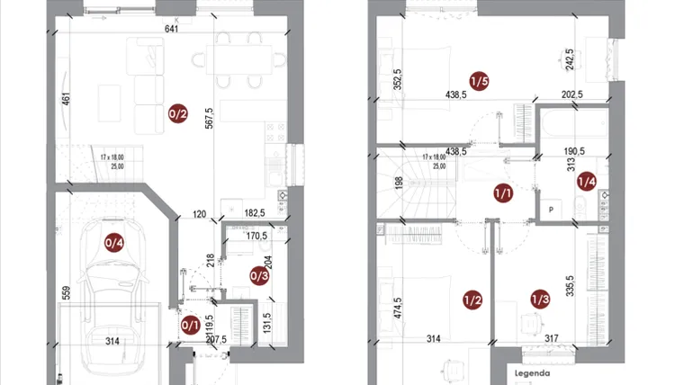Rzut - Dom na sprzedaż 4 pokoje o powierzchni 109,63 m² - numer 20B w Parkowy Zakątek