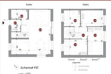 Rzut - Dom na sprzedaż 4 pokoje o powierzchni 87,97 m² - numer 9B w Parkowy Zakątek