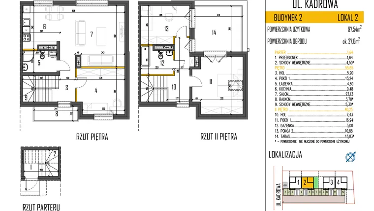 Rzut - Mieszkanie na sprzedaż 4 pokoje o powierzchni 97,54 m² - numer 4a/2 w Osiedle Korona