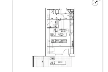 Rzut - Mieszkanie na sprzedaż 1 pokój o powierzchni 27 m² - numer B98 w Symfonia - Chodkiewicza 9