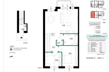 Rzut - Mieszkanie na sprzedaż 3 pokoje o powierzchni 76,58 m² - numer 21-2 w Błonie Bosco