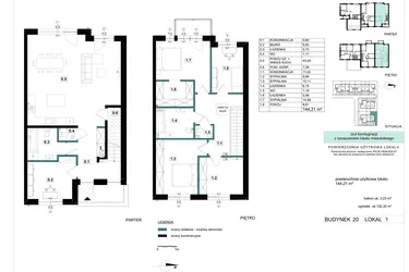 Rzut - Mieszkanie na sprzedaż 6 pokoi o powierzchni 144,21 m² - numer 20 w Błonie Bosco