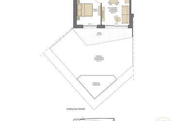 Rzut - Mieszkanie na sprzedaż 2 pokoje o powierzchni 42,41 m² - numer T14 w Trend
