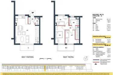 Rzut - Dom na sprzedaż 4 pokoje o powierzchni 83,44 m² - numer 10a w Waw.Re