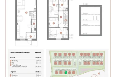 Rzut - Dom na sprzedaż 4 pokoje o powierzchni 84,63 m² - numer 3A w Bursztynova Polana