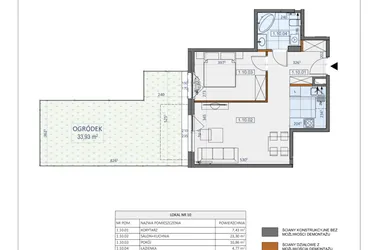 Rzut - Mieszkanie na sprzedaż 2 pokoje o powierzchni 46,36 m² - numer 10 w Osiedle Zycha