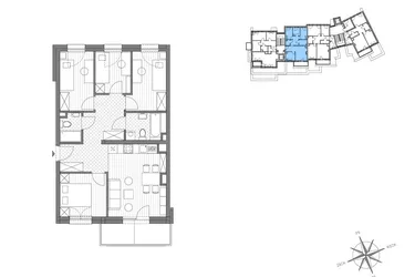 Rzut - Mieszkanie na sprzedaż 5 pokoi o powierzchni 69,07 m² - numer A.8 w Stawowa ABC