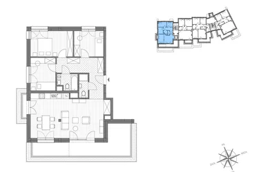Rzut - Mieszkanie na sprzedaż 4 pokoje o powierzchni 81,46 m² - numer A.7 w Stawowa ABC