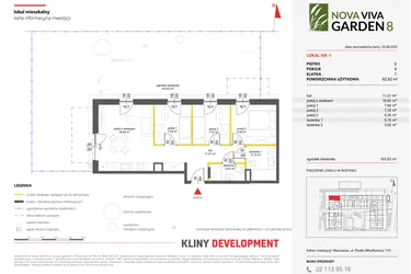 Rzut - Mieszkanie na sprzedaż 4 pokoje o powierzchni 62,82 m² - numer 6 w Nova Viva Garden 8