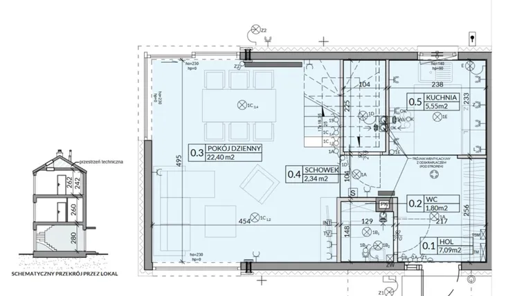Rzut - Dom na sprzedaż 5 pokoi o powierzchni 116,81 m² - numer 4 w Wille Stolema