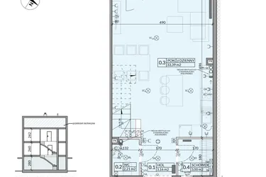 Rzut - Dom na sprzedaż 5 pokoi o powierzchni 123,68 m² - numer 7 w Wille Stolema
