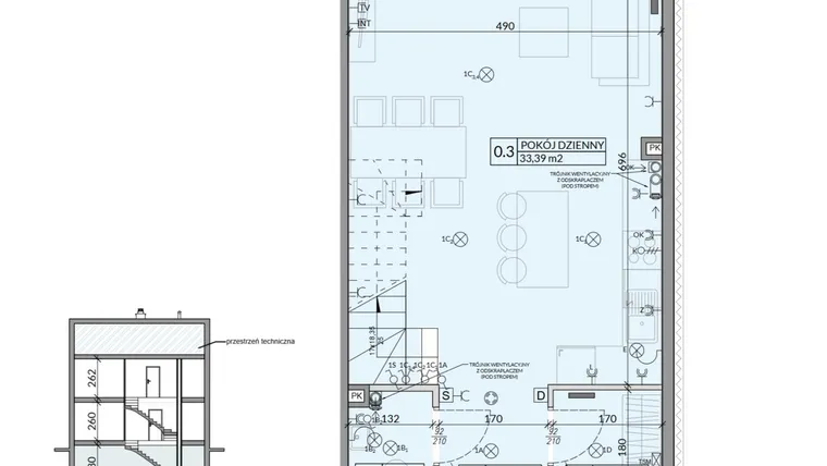 Rzut - Dom na sprzedaż 5 pokoi o powierzchni 123,68 m² - numer 7 w Wille Stolema